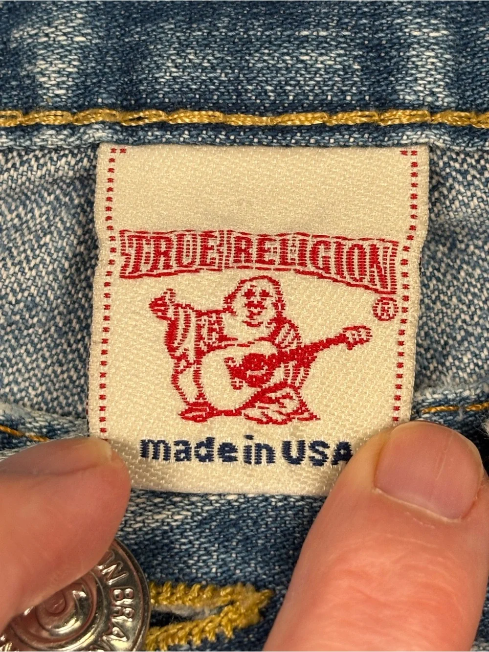 True Religion Classic Men's Joey 36 33 Blue Washed Straight-Leg Jeans